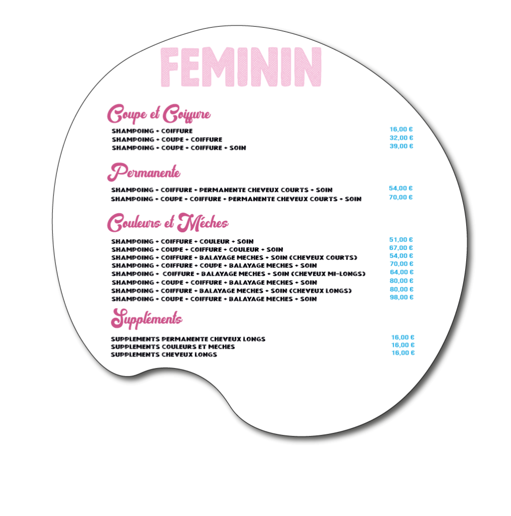 forme tarifs féminin